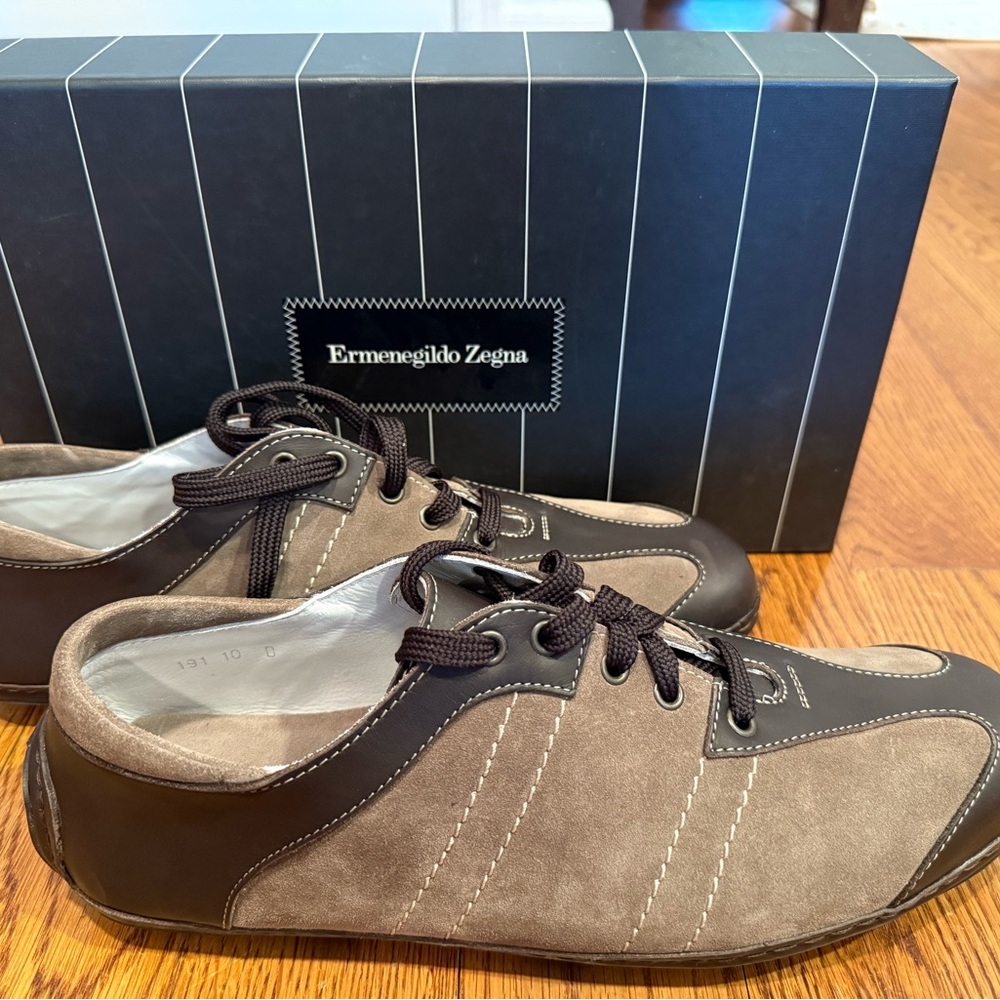 Ermenegildo Zegna Men's Brown and Tan Sneakers (never been worn)
